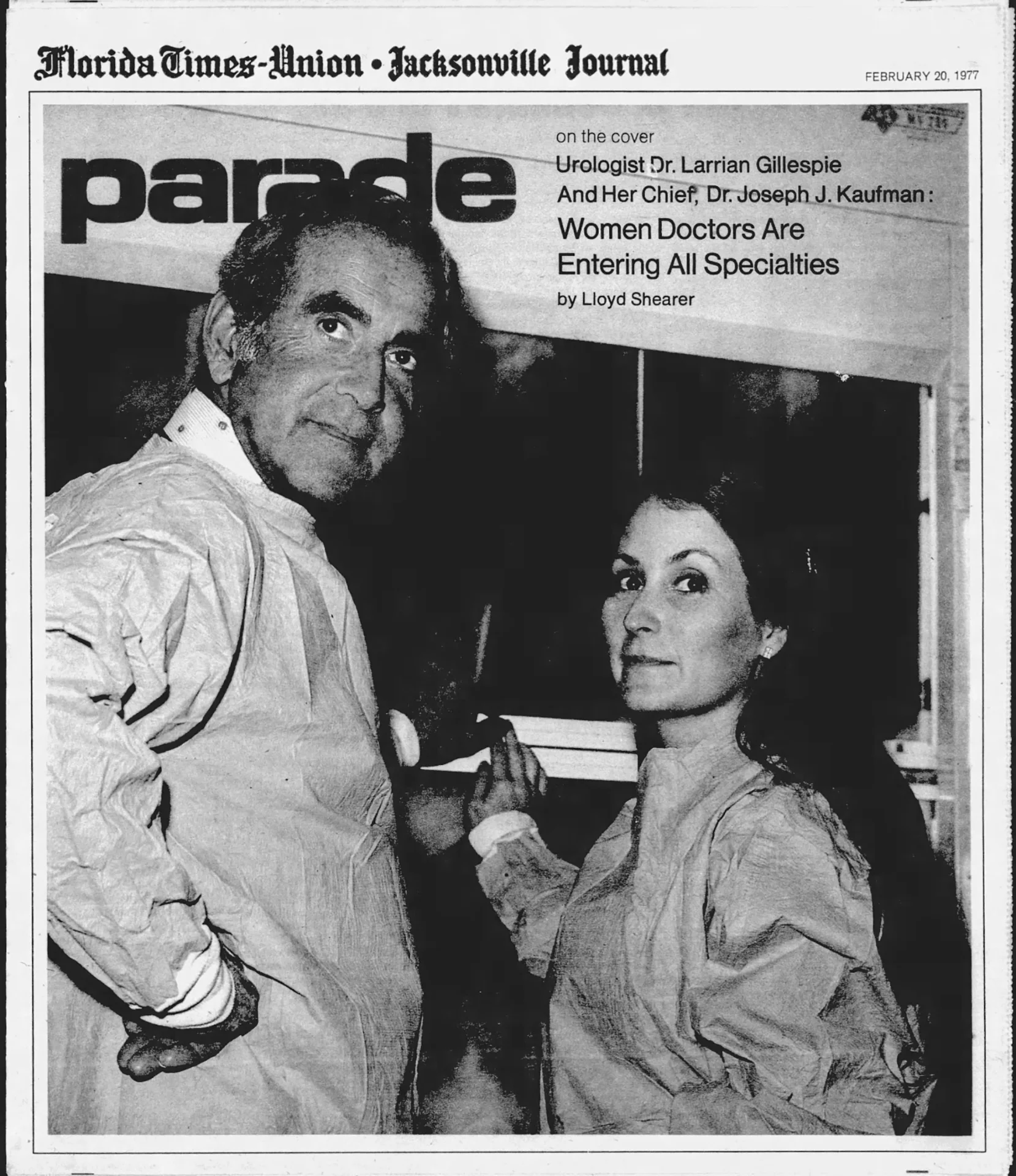 Parade Magazine cover — Florida Times-Union, 1977